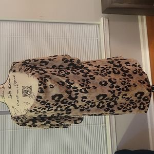 Trina Turk off the Shoulder Cheetah Print Dress XXL